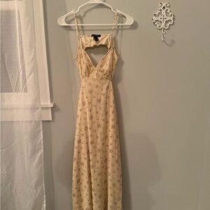 Forever 21 Cream Floral Maxi Dress